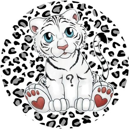 Generic Personalized Cute Lovely Baby White Tiger for Round Mouse Pad