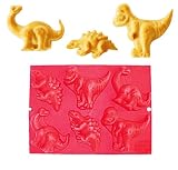 De Buyer - 1959.01 - Moul'Flex Rouge - Plaque de 6 Dinosaures Plaque 21.5 X 29 cm
