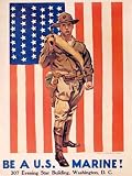SOLDIER BE A US AMERICAN MARINE FLAG WAR 15″ X 18″ VINTAGE POSTER REPRO
