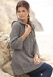 Roamans Plus Size Ribbed Knit Hoodie