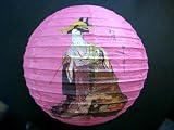 Kimono Girl Paper Lantern - Red/Pink