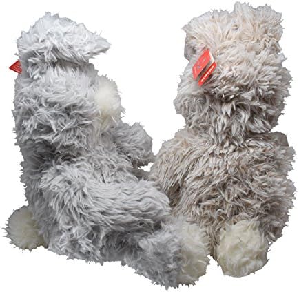 Aurora Ragamuffins Bunny Lovers Set Of 2 13 inch Plush Rabbits, Grey and Beige