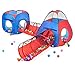 Kiddzery 4pc Kids Play tent Pop Up Ball Pit - 2 Tents + 2 Crawl Tunnels - Children Tent for Boys & Girls, Kids Toddlers & Baby, Large Playhouse For Indoor & Outdoor With Carrying Case, Great Gift Idea