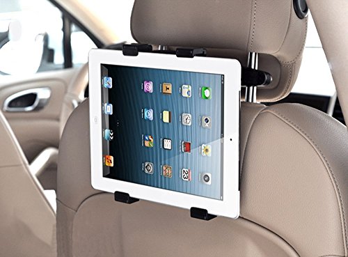 MFEEL Car Back Seat Headrest Mount Holder with 360 Degree Adjustable Rotating Travel Kit for Apple iPad 2, iPad 3, iPad 4, iPad Air, iPad Mini, iPad Mini2, iPad Mini3, Galaxy Note 10.1 - Black