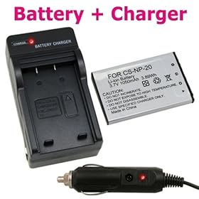 Everydaysource NP-20 Battery + Charger For Casio Exilim EX-Z75 EX-S600