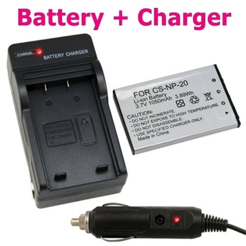 NP-20 Battery + Charger for CASIO Exilim EX-Z60 Camera