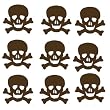 Chocolate Brown Skulls Crossbones Wall Stickers