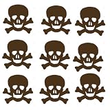 Chocolate Brown Skulls Crossbones Wall Stickers