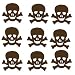 Chocolate Brown Skulls Crossbones Wall Stickers