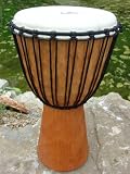 AFRICAN STYLE CHIPPED SWIRL WOOD FANCY 24 X 12 DJEMBE HAND DRUM NATURAL WOOD