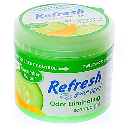 Refresh Your Car 4.5 oz Scented Gel Car and Home Air Freshener - Cucumber Melon Scent