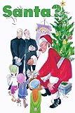 Canvas Print, Santa Gives Toys to Children while Two Priests Look on - 24 x 36