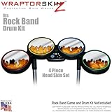 Chrome Drip on Fire Skin by WraptorSkinz fits Rock Band Drum Set for Nintendo Wii, XBOX 360, PS2 & P