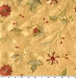 Embroidered Shantung Paradise Garden Latte