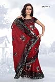 Aarti maroon red Georgette Designer Party Wear Sari saree