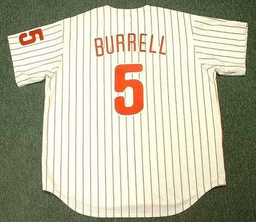 PAT BURRELL Philadelphia Phillies Majestic Home Baseball Jersey, LARGE