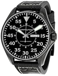 Hamilton Men's H64785835 Khaki King Pilot Black Dial Watch by Hamilton