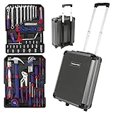 Workpro W009030A 111-piece Tool Kit with Aluminum Trolley, Chrome-vanadium Steel Home Tool Set [並行輸入