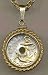 Spanish 50 Centimes Anchor and Ship's Wheel Two Tone Coin Pendant with 18 Chain