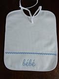 Bebe Blue trimmed baby waffle weave honeycomb terry lined bib