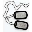 MILITARY DOG TAGS - Set of 2 personalised army style dog ID tags with ball chains & silencers<br>(READ DESCRIPTION TO SEE HOW TO ADD PERSONALISATION)