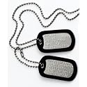 Militärischen Erkennungsmarken: 2 personalisierten Erkennungsmarken im Armeestil mit Kugelkette & Schalldämpfern