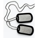 Produkt-Bild: Milit&auml;rischen Erkennungsmarken: 2 personalisierten Erkennungsmarken im Armeestil mit Kugelkette & Schalld&auml;mpfern