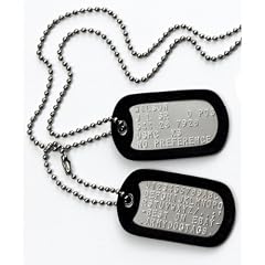 Milit�rischen Erkennungsmarken: 2 personalisierten Erkennungsmarken im Armeestil mit Kugelkette & Schalld�mpfern