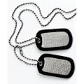 MILITARY DOG TAGS - Set of 2 personalised army style dog ID tags with ball chains & silencers<br>(READ DESCRIPTION TO SEE HOW TO ADD PERSONALISATION)