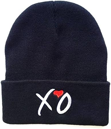 Lengendy Winter Knit Black Xo Beanie Hat Men Women Winter Cap Skully Letter Beanie