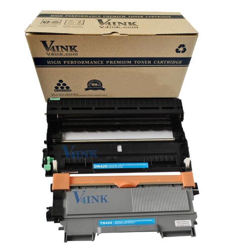 (1 Drum + 1 Toner) V4INK ® New Compatible Brother DR420 + TN450 (TN420) Compatible Drum Unit and Toner cartridge On Sale