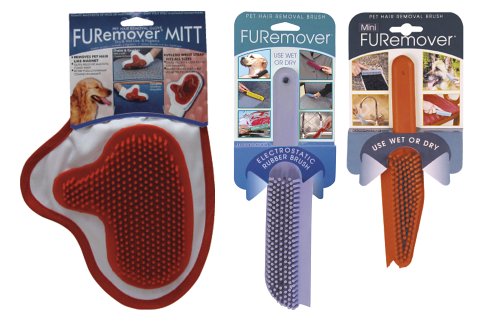 Dog Grooming Brushes:Everholder FURemover Brush, Mini Brush, FURemover Mitt combo