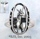 Sterling Silver Unicorn Cameo Ring