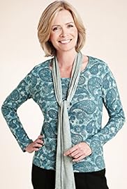 Classic Collection Paisley Print Top with Scarf