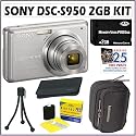 Sony Cybershot DSC-S950 10.1 MP Digital Camera in Silver + 2GB Accessory Kit