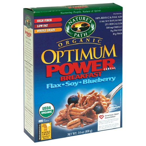 Nature's Path Organic OPTIMUM POWER Breakfast Cereal (Flax,Soy, Blueberry), 14-Ounce Boxes... by Nature's Path