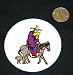 3 button / pin printed with man, foal, oriental, humans, human, body, individuals, people, individual, horse, persons, riding, person, fan, nursing