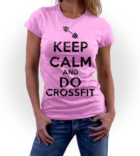 YT102Safety PinkXL Keep Calm CrossFit Tee
