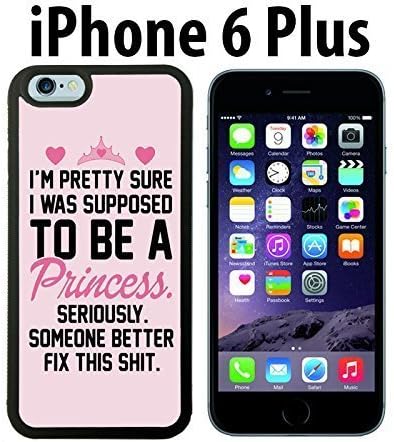 Cute Funny Princess Quote Custom made Case/Cover/skin FOR iPhone 6 Plus - Black - Rubber Case ( Ship From CA)