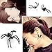 ODETOJOY 1 Pair Trendy Black Spider Stud Earring Punk Unisex Funny 3D Animal Cuff Earring Women Men Jewelery