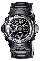 Casio AW-590BL-1AER Mens Combi Leather Strap watch