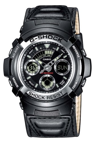 Casio AW-590BL-1AER Mens Combi Leather Strap watch