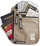Zero Grid Neck Wallet w/RFID Blocking- Concealed Travel Pouch & Passport Holder