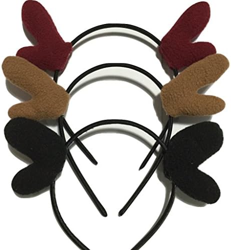 Bingo Set Of 3 Elk Antler Headbands Hair Accessories Party Favors Gifts Stocking Stuffers