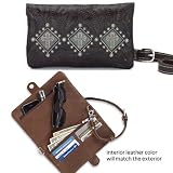American West Grab N Go Clutch Chocolate/Turquoise Cross.