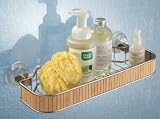 InterDesign Formbu Power Lock Suction Shelf, Bamboo