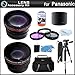 Lens Bundle Kit For Panasonic Lumix DMC-FZ60, DMC-FZ60K Digital Camera Includes Lens Adapter + HD 0.45x Wide Angle Lens w/ Macro Lens + HD 2x Telephoto Lens + 3pc Filter Kit (UV-CPL-FLD) + Deluxe Case + 57 Tripod + Much More