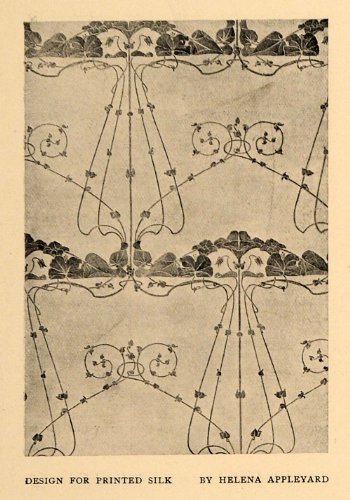 1900 Print Leaf Vine Art Nouveau Pattern H. Appleyard - Original Halftone Print
