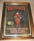 Vintage Beefeater Gin Mirror London Bar Sign England