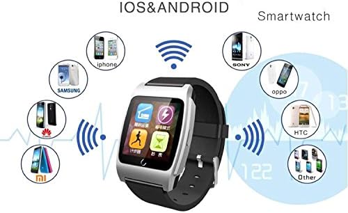 ActionFly Uwatch UX Smart Watch with Heart Rate Monitor Android Smart Watch Phone Sports Bluetooth Wristwatch With 3G magsensor gravity sensor Compatible With IOS &amp; Android (Silver)